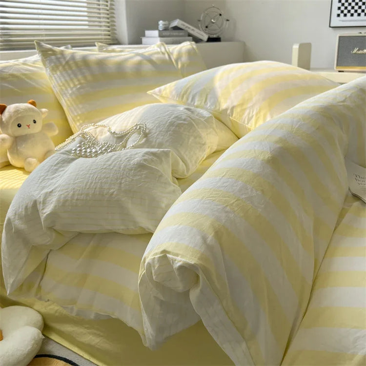 Pastel Stripe Cloud Bedding Set