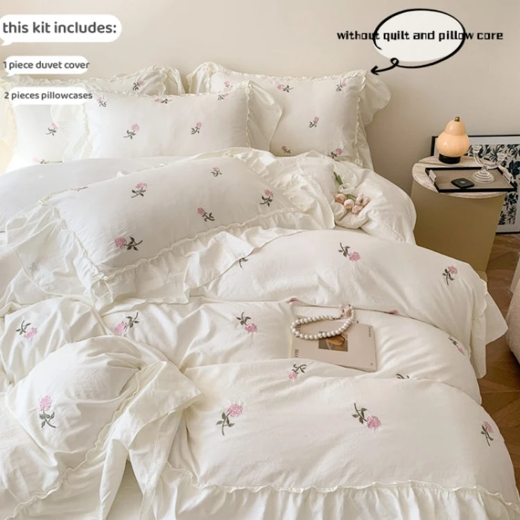 Rose Whisper Embroidered Bedding Set