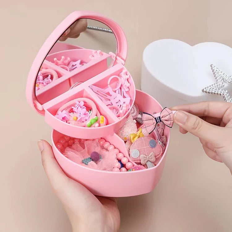 Heart Jewelry Storage Box With Mirror