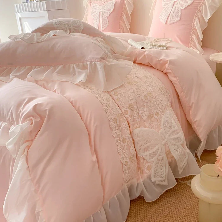 Lace Bow Coquette Bedding Set