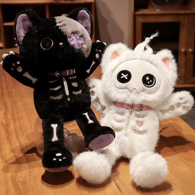 Goth Skeleton Cat Plush