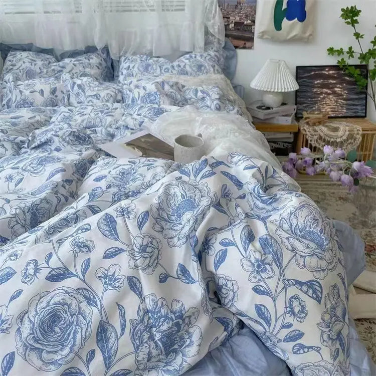 Floral Blue Bedding Set