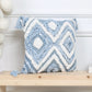 Blue Geometric Pattern Tufted Pillow