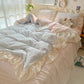 Pastel Gingham Ruffle Coquette Bedding Set