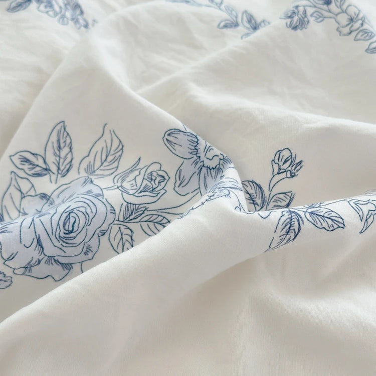 Blue Floral Whisper Bedding Set