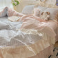 Pastel Gingham Ruffle Coquette Bedding Set