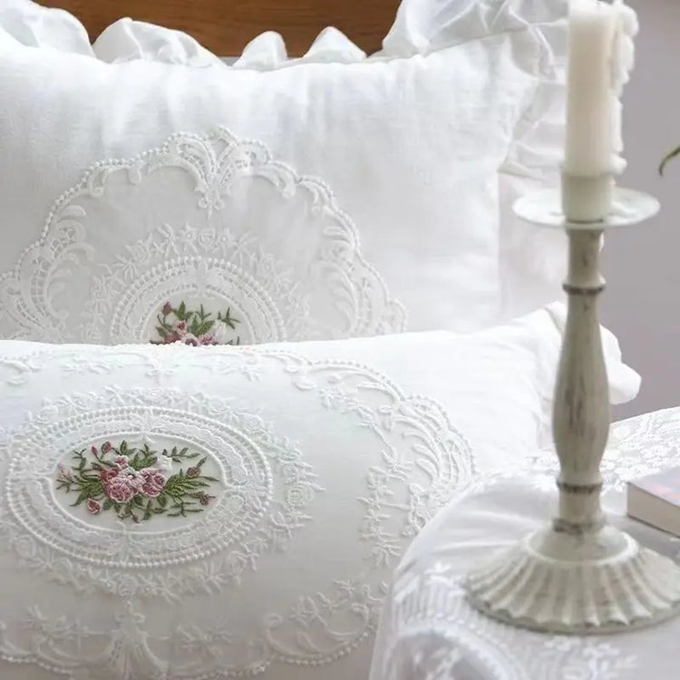 French Lace Embroidered Pillowcase