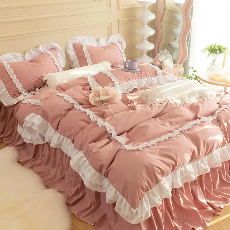 Pastel Princess Ruffle Dream Bedding Set