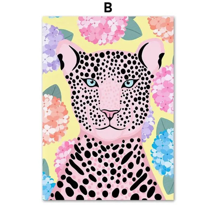 Leopard Girl Pastel Posters