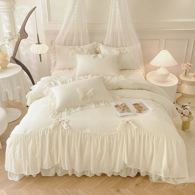 Lace Bow Princess Coquette Bedding Set