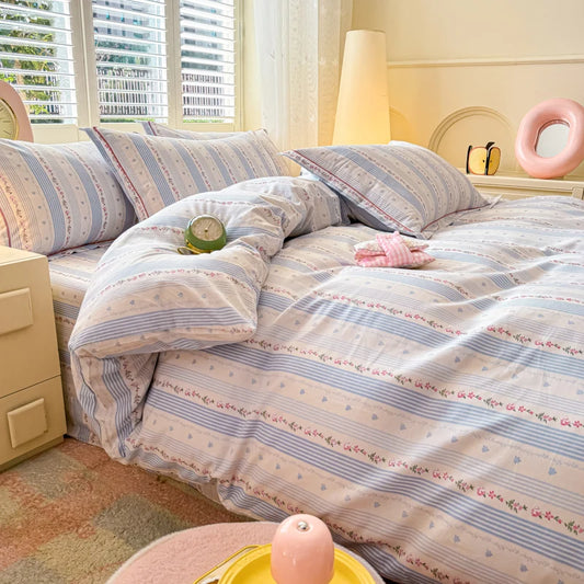 Blueberry Stripe Coquette Bedding Set