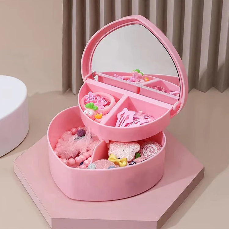 Heart Jewelry Storage Box With Mirror