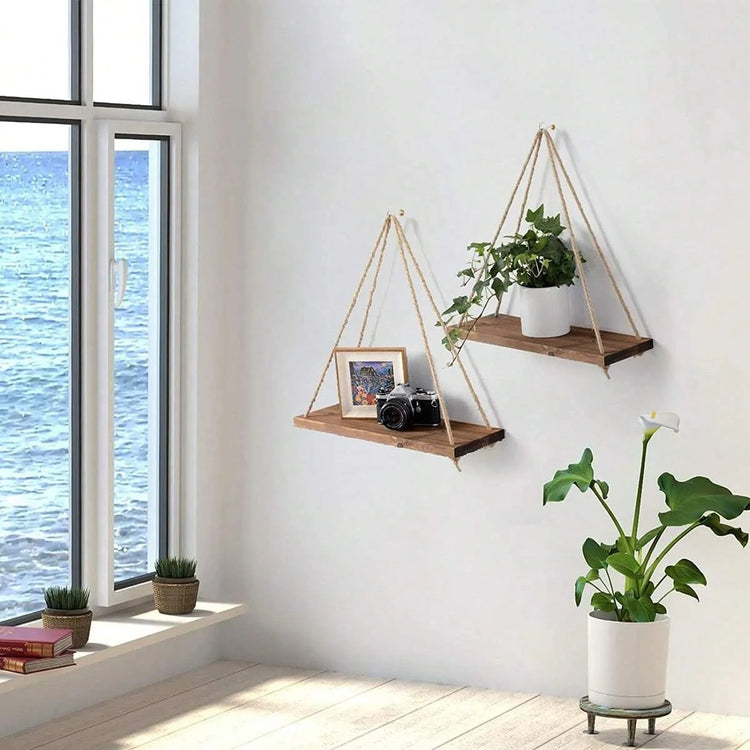 Wooden Hanging Shelves