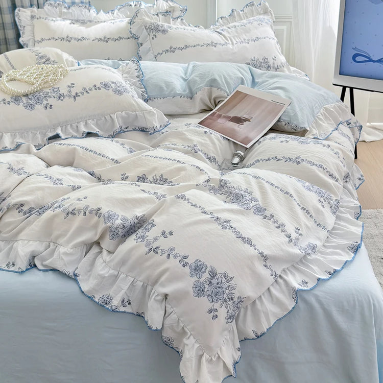 Blue Floral Whisper Bedding Set