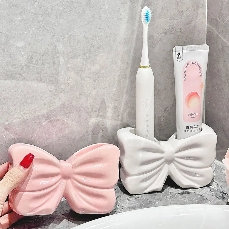 Ceramic Bow Toothbrush Holder