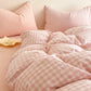 Pink Checkerboard Bedding Set