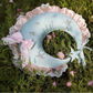 Dreamy Crescent Moon Ruffle Pillow
