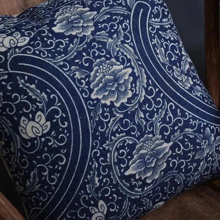 Blue Floral Pillow Case