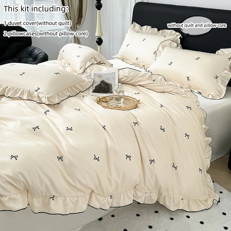 Delicate Polka Ruffle Bedding Set