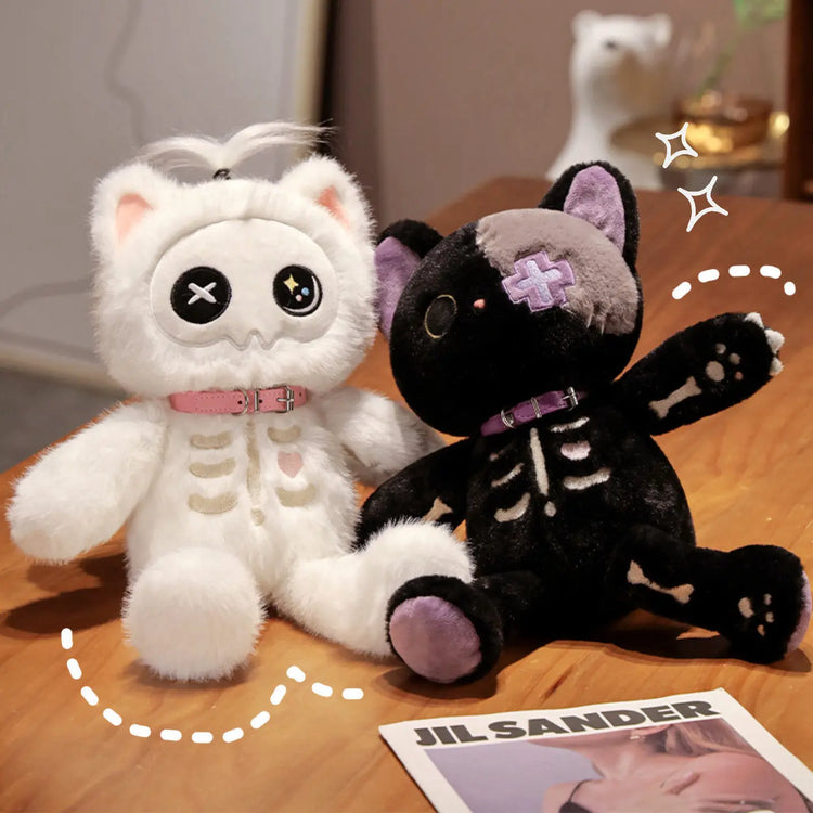 Goth Skeleton Cat Plush