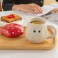 Mushroom Ceramic Coffee Cup With Lid