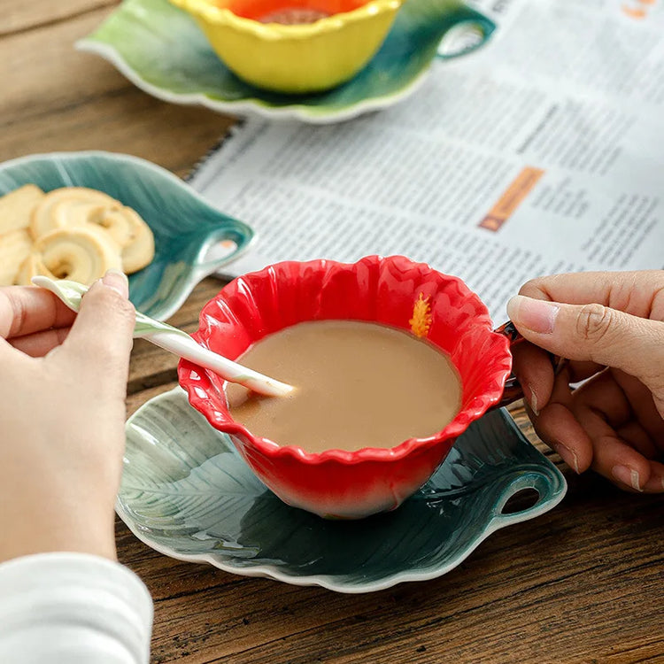 Flower Ceramic Coffee Cup