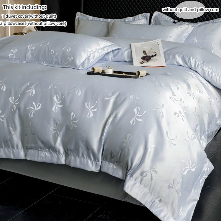 Embroidered Bow Elegance Bedding Set