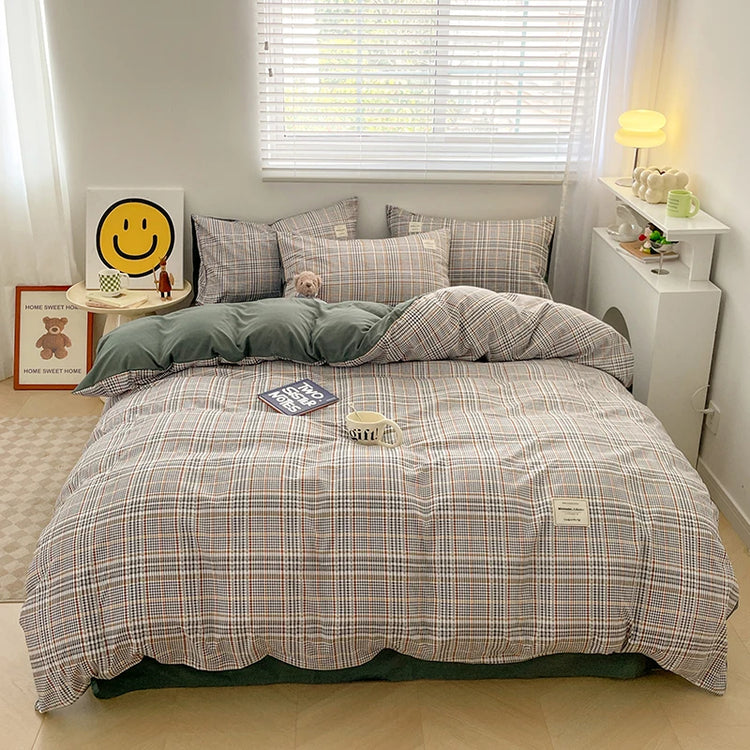 Nordic Plaid Pattern Bedding Set