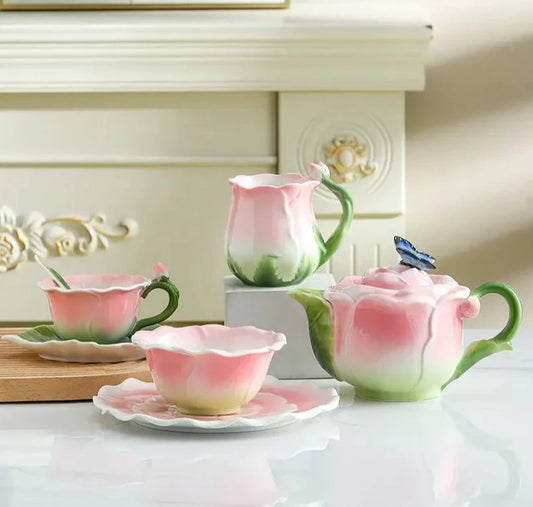 Ceramic Flower Tea Set