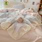 Pastel Gingham Ruffle Coquette Bedding Set