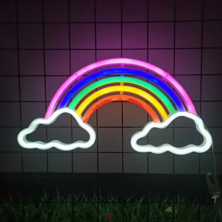 Rainbow & Clouds Neon Sign