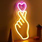 Finger Heart Neon Sign