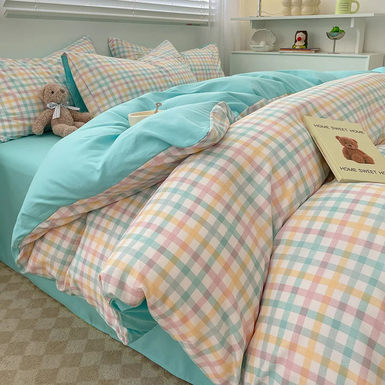 Nordic Plaid Pattern Bedding Set