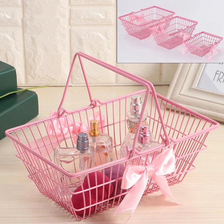 Pink Mini Bow Storage Basket