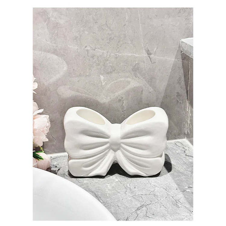 Ceramic Bow Toothbrush Holder