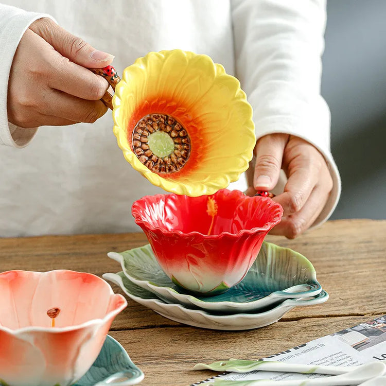 Flower Ceramic Coffee Cup