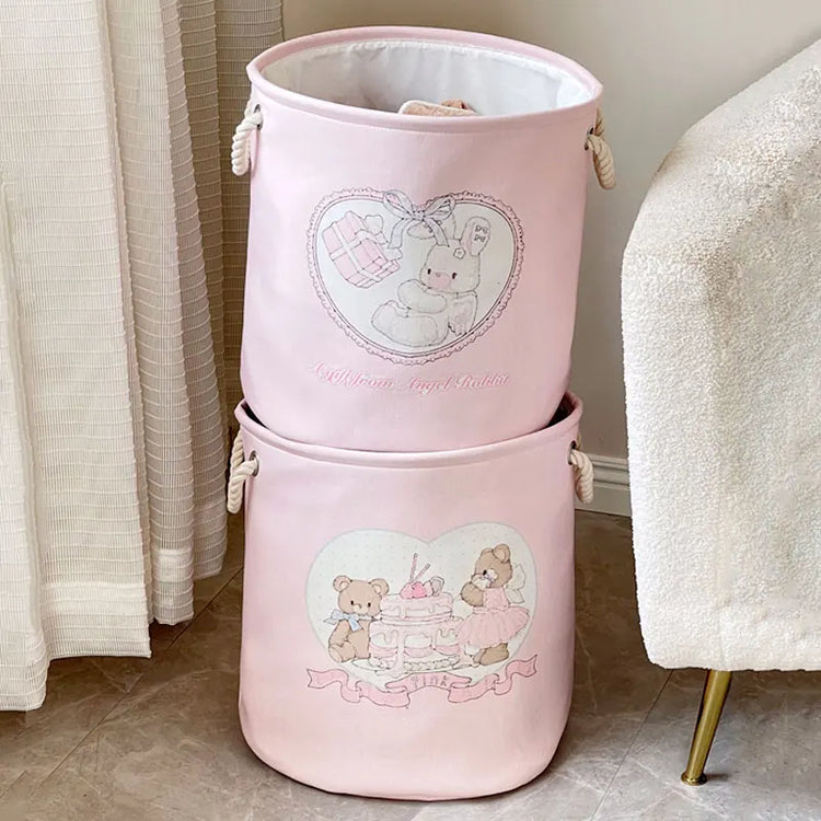 Kawaii Pink Laundry Basket