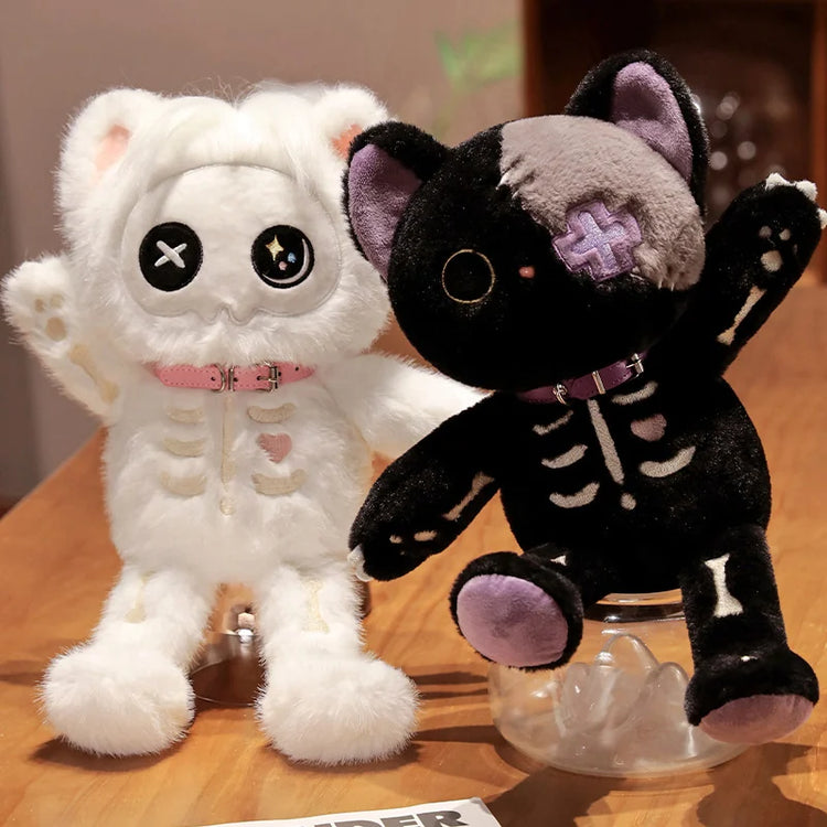 Goth Skeleton Cat Plush