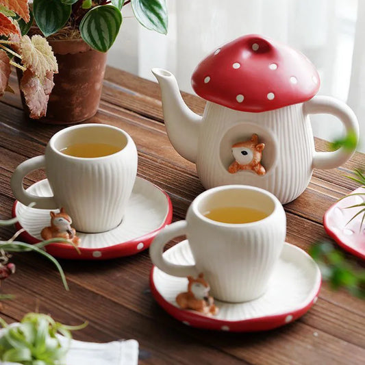 Mushroom Ceramic Tea Set