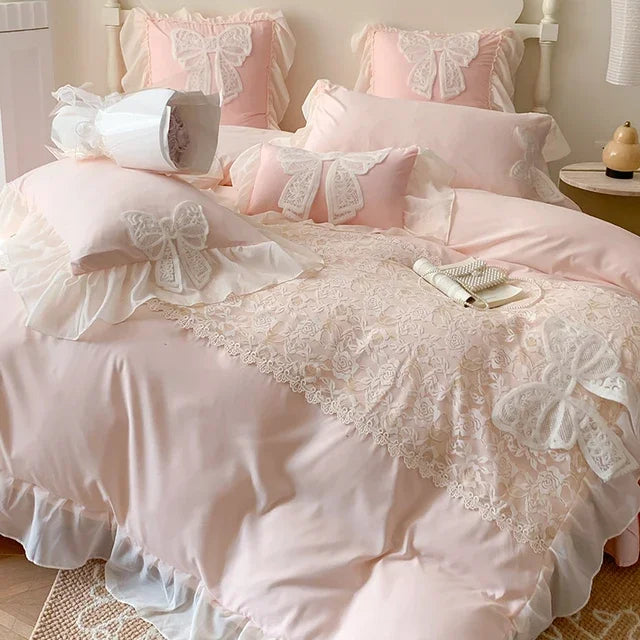 Lace Bow Coquette Bedding Set