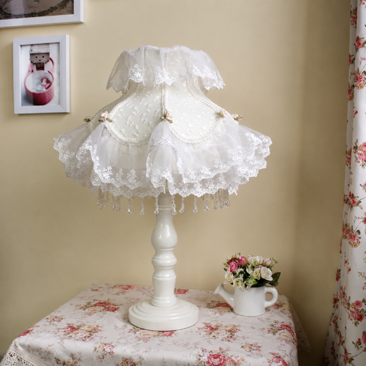 White Lace Vintage Table Lamp